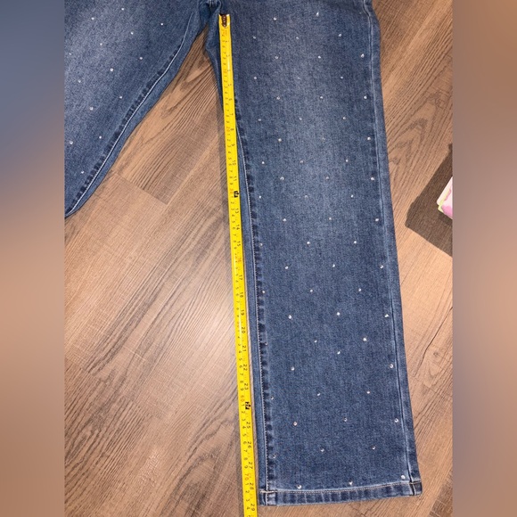 Express Blue Flare Jeans with Stud Accents - Picture 7 of 7